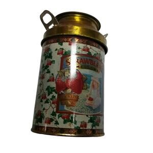 Strawberry Meadows Tin Metal Can Reads Picked Fresh